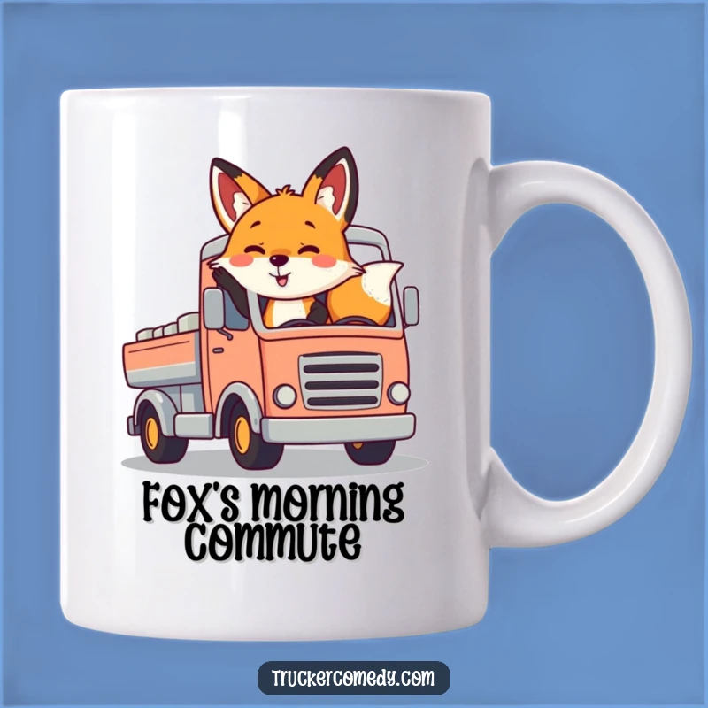 Funny Fox Waving Truck Mug - Cheerful Road Trip Animal Gift