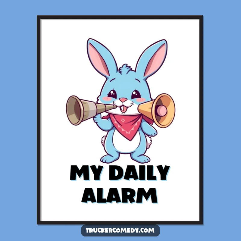 Funny Bunny Air Horn Poster: Hilarious Wall Art for a Laugh!