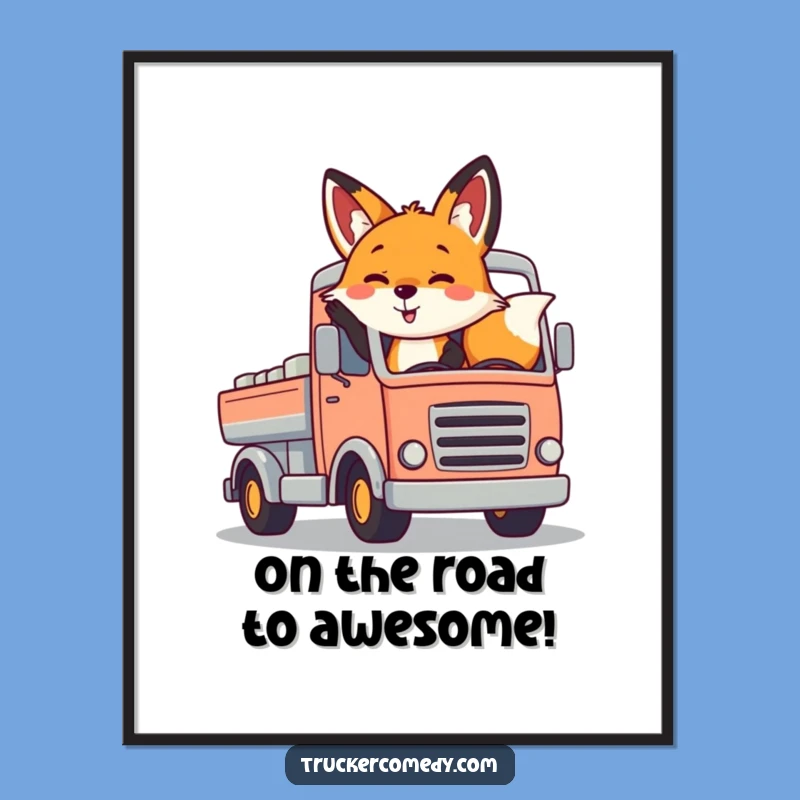 Free Printable Wall Art: Fox's Colorful Truck Ride, Cheerful Downloadable Decor